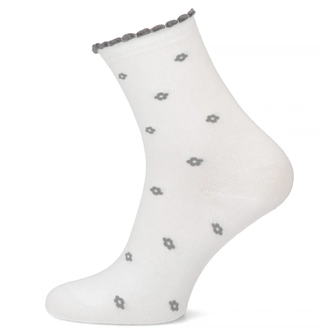 Women's Socks LM18-379 white flowers