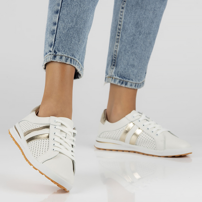 Leather shoes Filippo DP4477/23 WH GO white