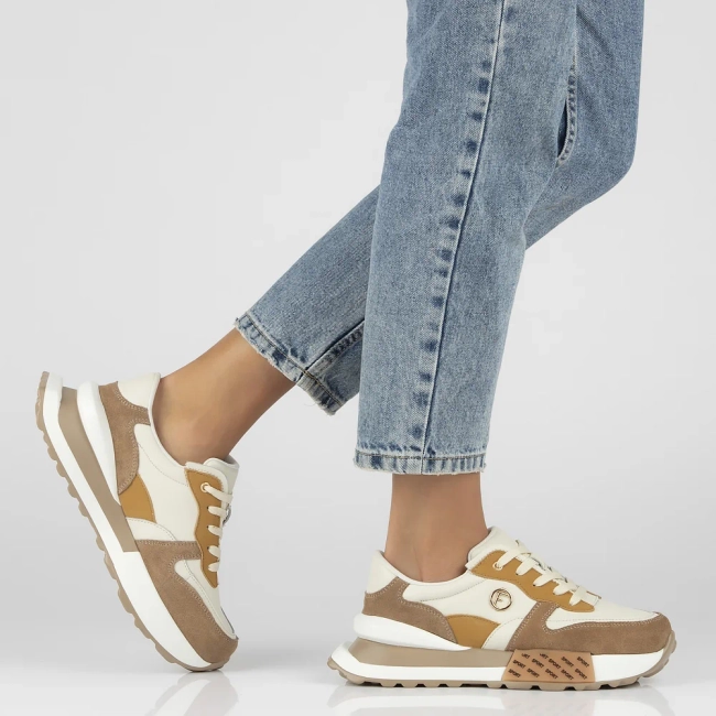 Leather sneakers Filippo DP6447/24 BE beige