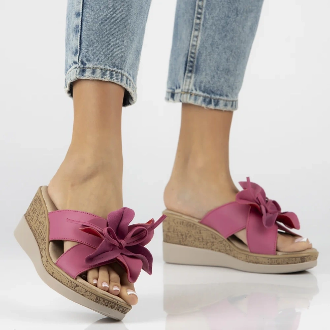 Leather flip-flops Filippo DK7039/25 FH fuchsia