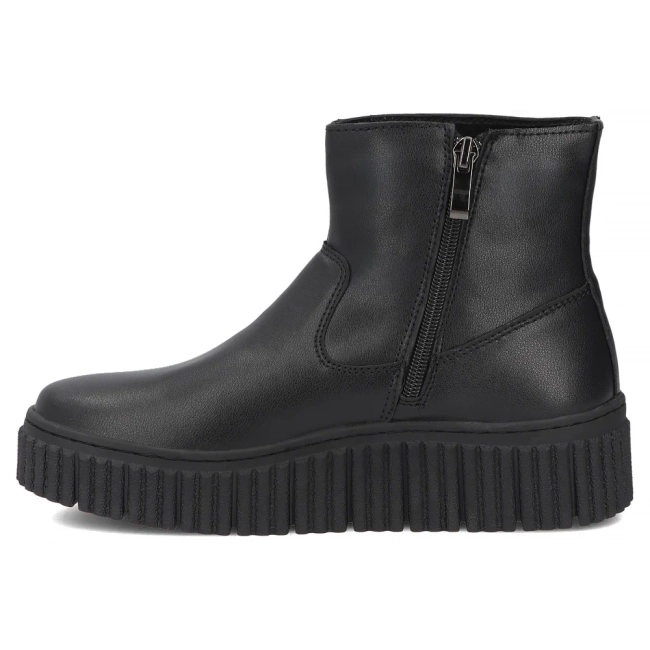 Skórzane botki na platformie Filippo DBT8336/26 BK czarne