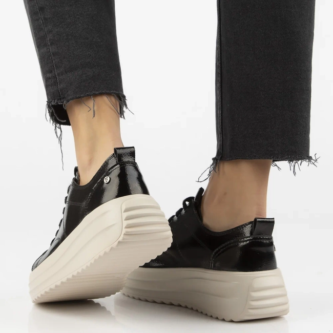 Leather sneakers Filippo DP6795/25 BK black