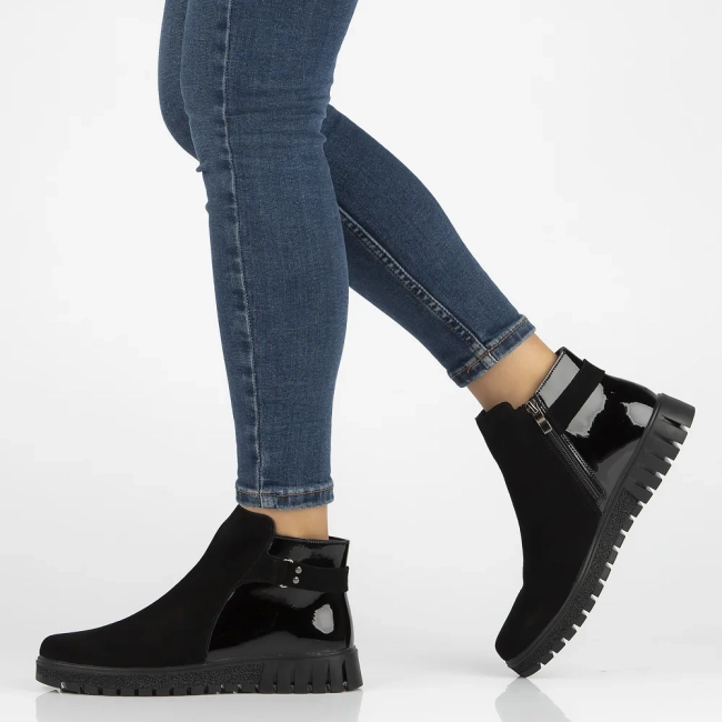 Leather ankle boots DBT6361/24 BK black