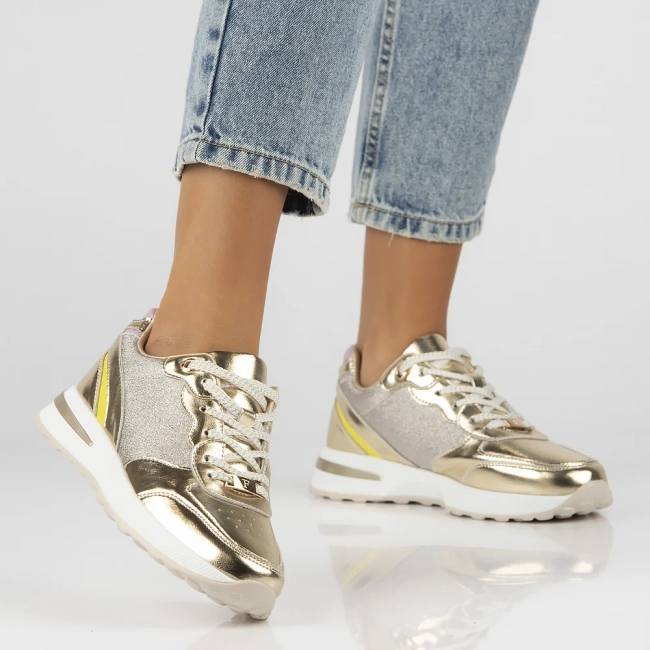 Leather sneakers Filippo DP6724/25 GO gold