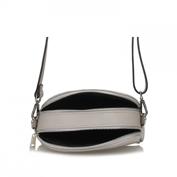 Handbag Toscanio Leather Messenger Bag A283 light grey