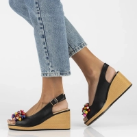 Leather sandals Filippo DS6021/24 BK black