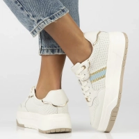 Skórzane sneakersy Filippo DP6725/25 WH BL białe