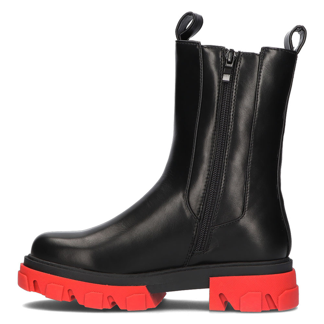 Botki Filippo 6808 czarno-czerwone