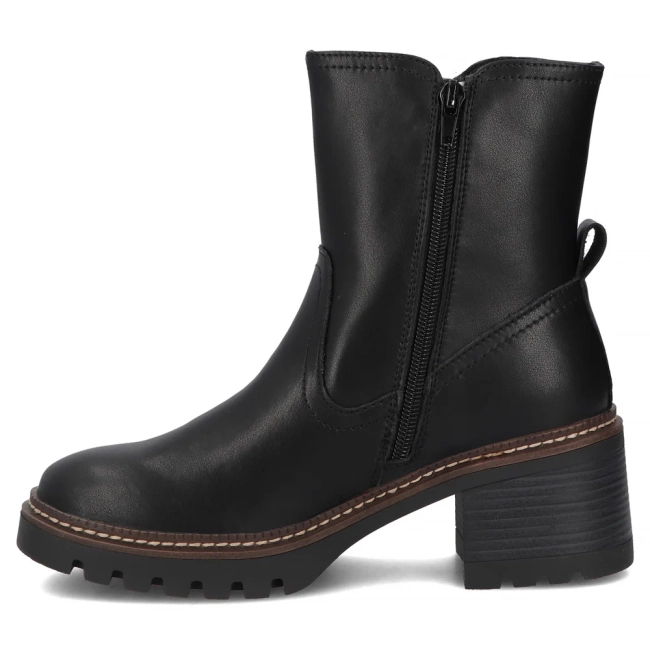 Skórzane botki na obcasie Filippo DBT7259/25 BK czarne