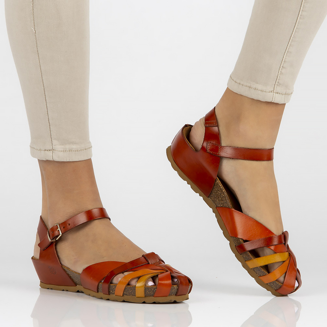Leather sandals Yokono MONACO-184 red