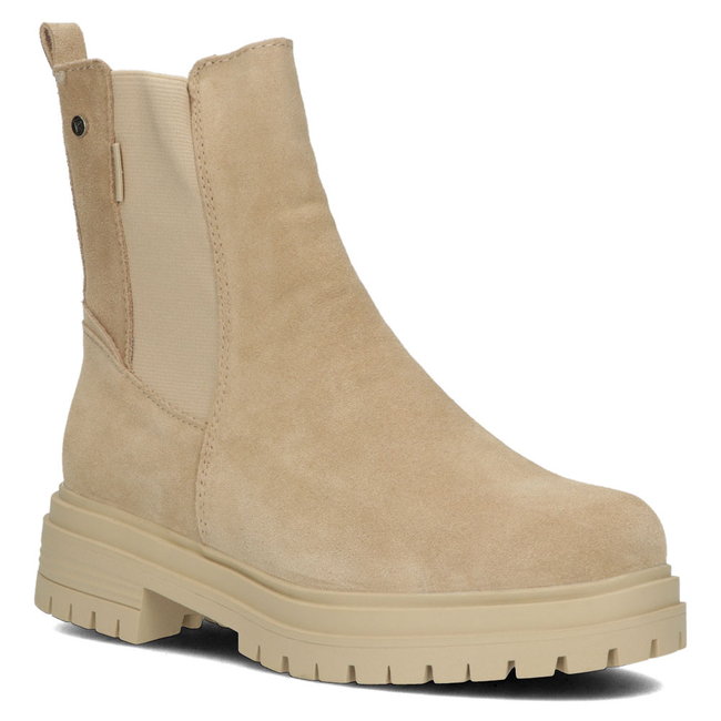 Skórzane botki na platformie Filippo DBT4170/22 BE beżowe