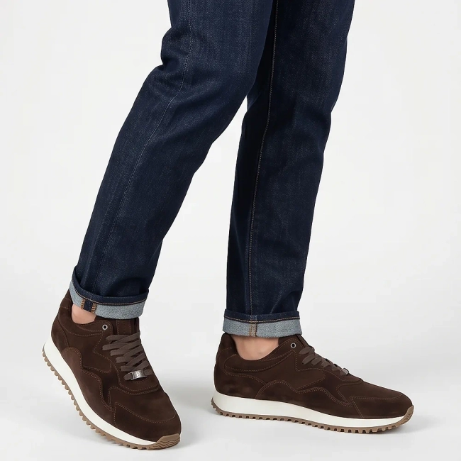Skórzane sneakersy Filippo MP8276/26 D BR ciemnobrązowe