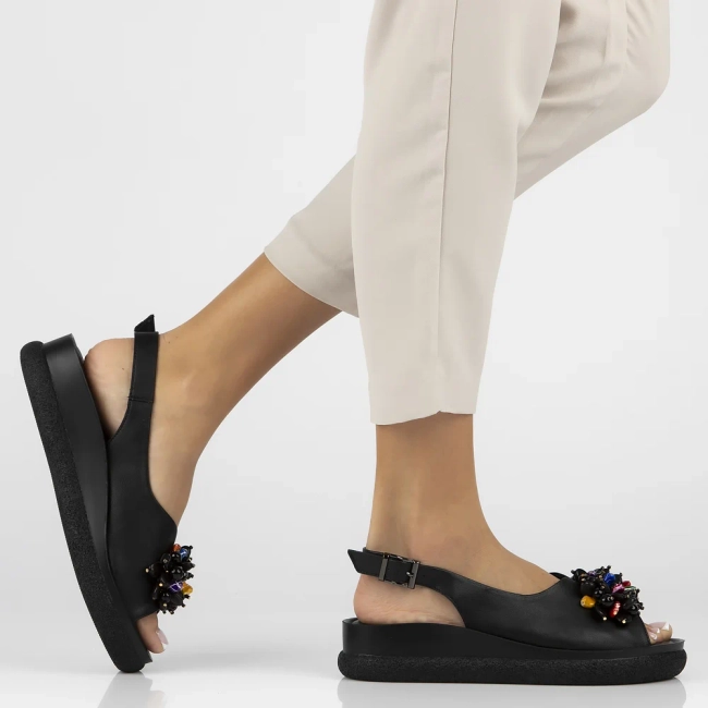 Leather sandals Filippo DS6983/25 BK black