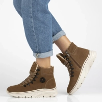 Skórzane botki na platformie Filippo DBT7290/25 BR brązowe