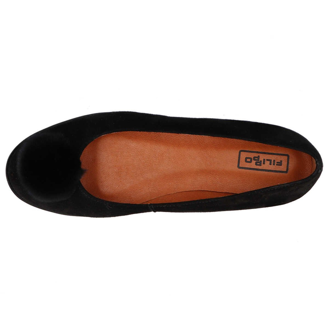 Baleriny Filippo 1320 Czarny zamsz