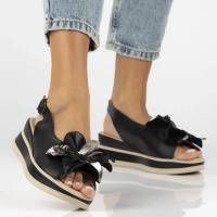 Leather sandals Filippo DS7045/25 BK black