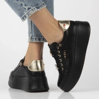 Leather sneakers Filippo DP6790/25 BK black