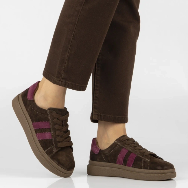 Skórzane sneakersy Filippo DP7981/26 D BR brązowy