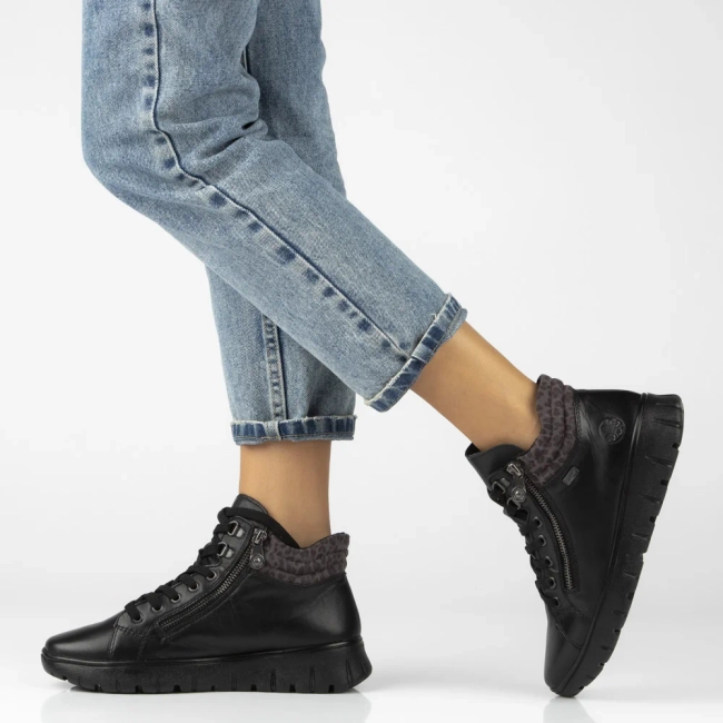 Ankle Boots Rieker leather N1305-00 Black