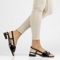 Skórzane sandały Filippo DS3742/22 BK czarne