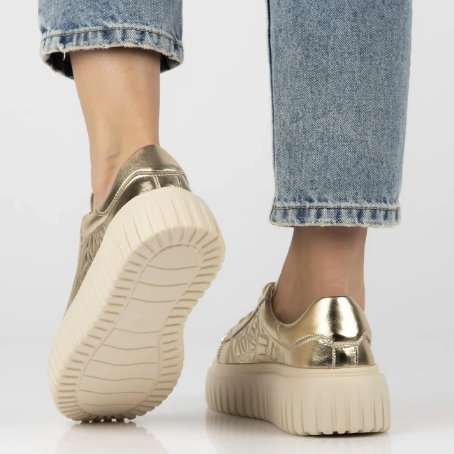 Skórzane sneakersy Filippo DP7001/25 GO złote