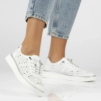 Skórzane półbuty Filippo DP6715/25 WH białe