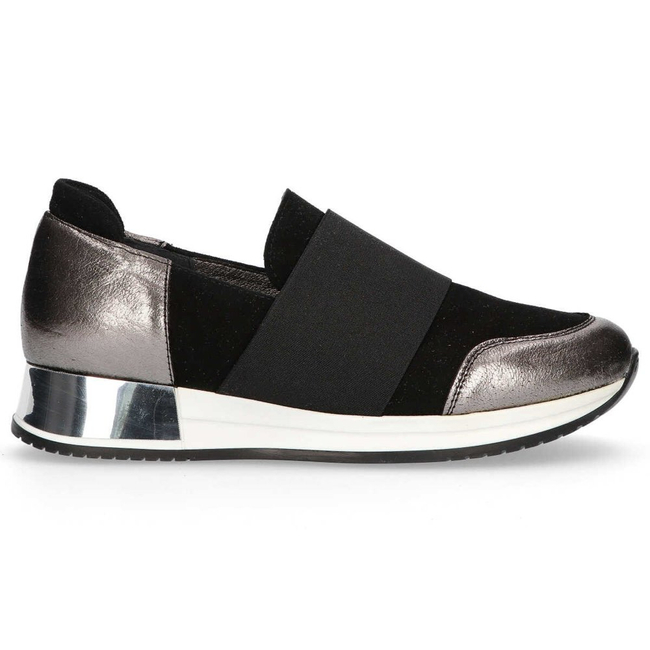 Półbuty Filippo 018 Czarny Zamsz/Nikiel