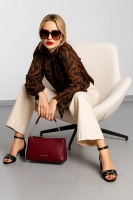 Leather handbag Toscanio F191 burgundy