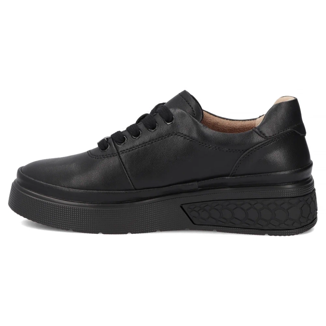 Skórzane półbuty na koturnie Filippo DP8326/26 BK czarne