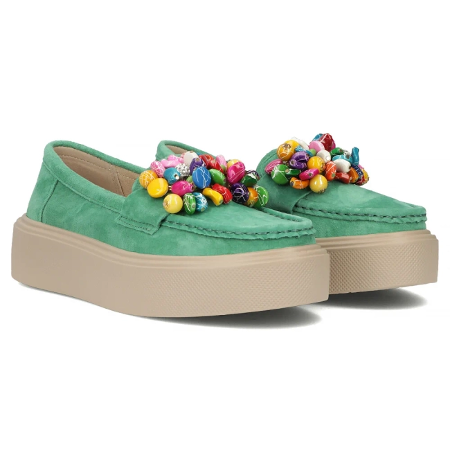 Leather loafers Filippo DP6765/25 GE green