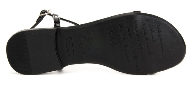 Sandals Filippo 1257 Black Lacquer Pearls