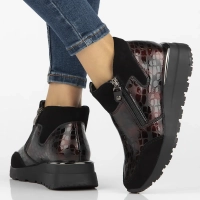 Leather ankle boots DBT6348/24 BG burgundy