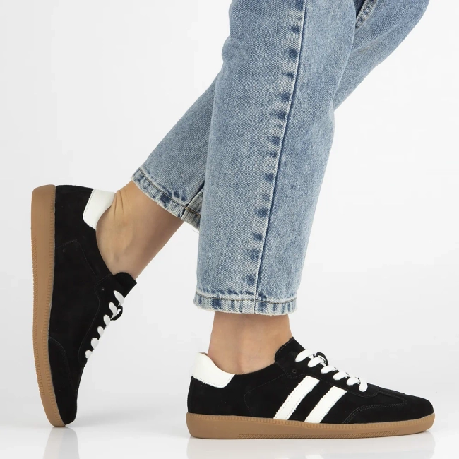 Leather sneakers Filippo DP6741/25 BK black