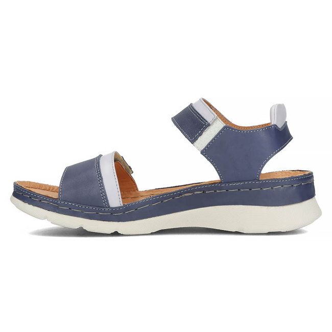 Skórzane sandały Filippo K193 granatowe