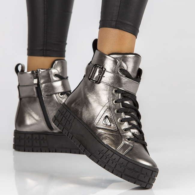 Leather ankle boots Filippo 568 platinum