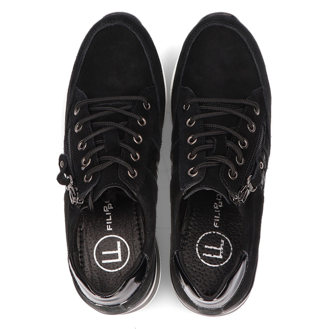 Leather sneakers Filippo DP3176/21 Bk black