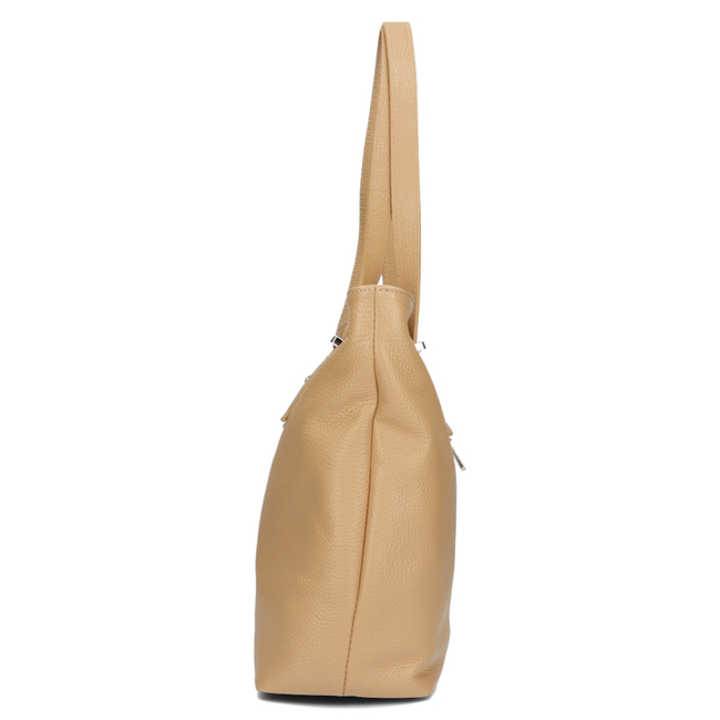 Torebka Toscanio Shopper Skórzany C60 beżowa