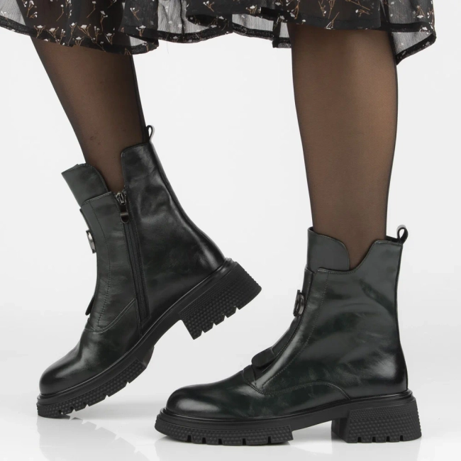 Leather ankle boots Filippo DBT7465/25 GE dark green