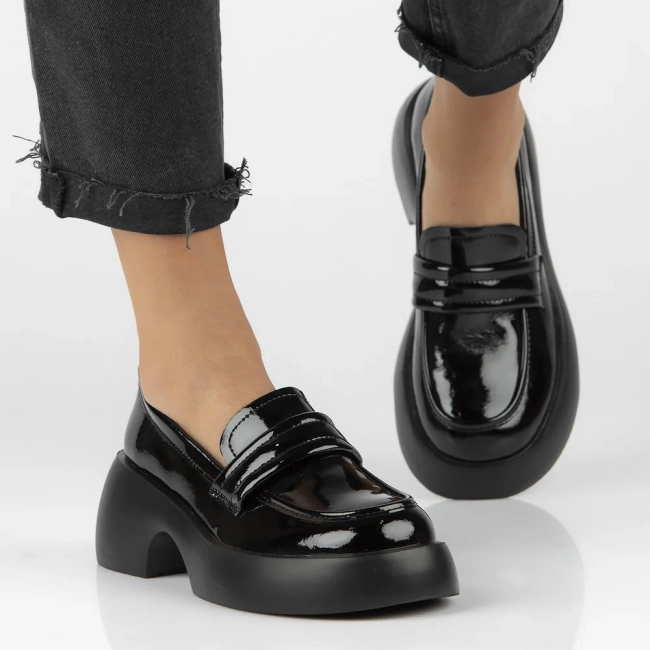 Leather shoes Filippo DP6474/24 BK L black