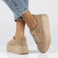 Leather sneakers Filippo DP6246/24 BE beige