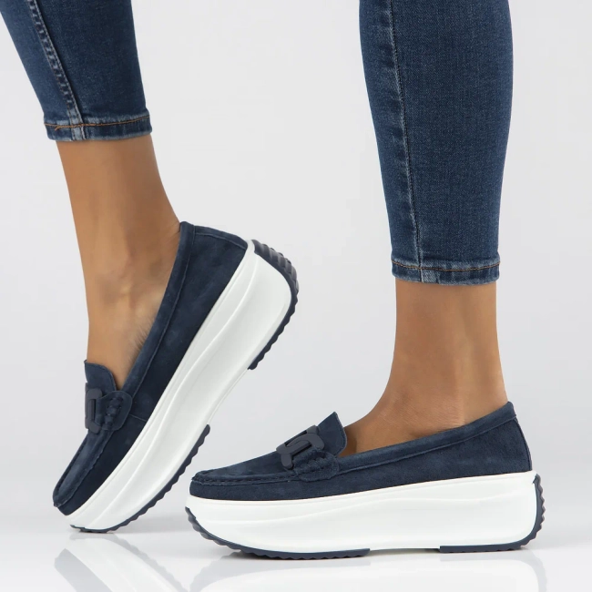 Leather shoes Filippo DP6132/25 NV navy blue