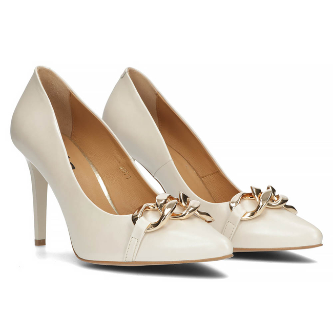 Leather pumps Filippo 2077 pearl beige