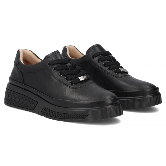 Leather wedge shoes Filippo DP8326/26 BK black