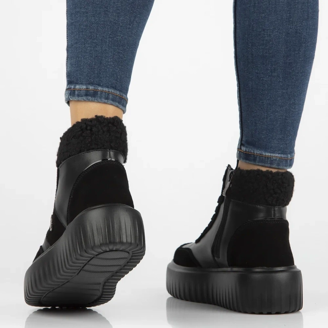 Leather ankle boots DBT6429/24 BK black