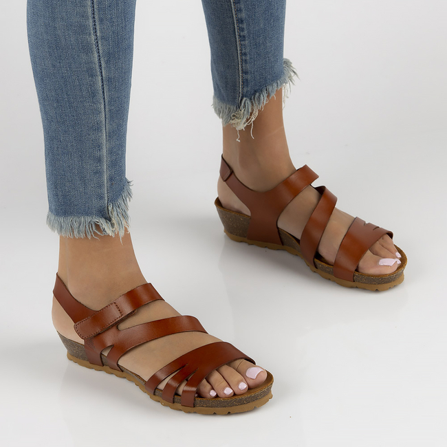 Leather sandals Yokono MONACO-180 brown