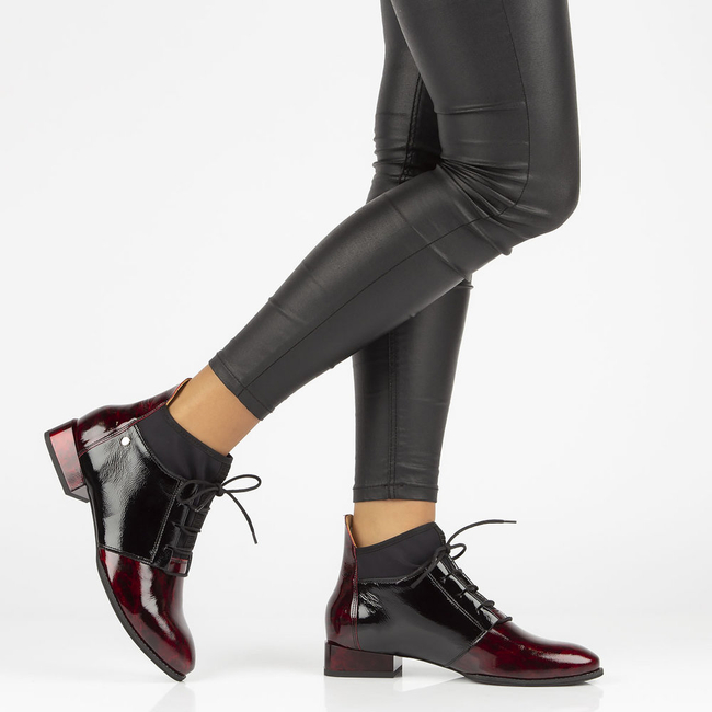 Leather boots Filippo 04744 burgundy