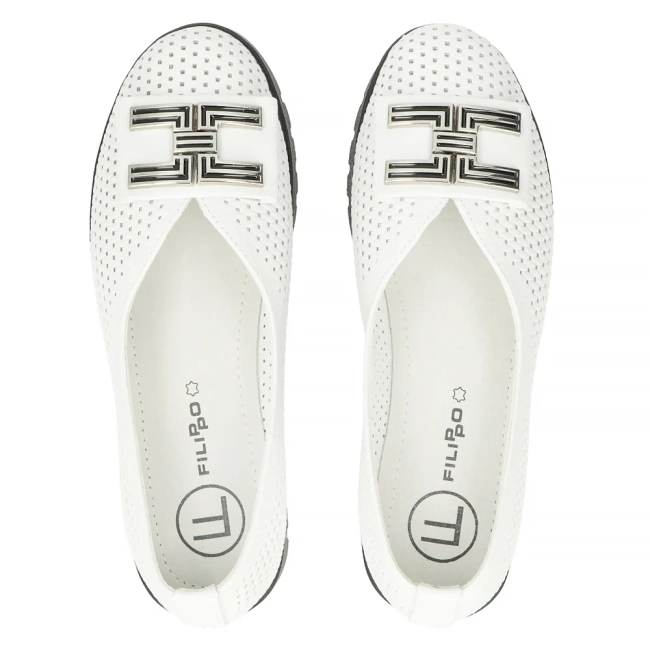 Leather shoes Filippo DP6043/24 WH white