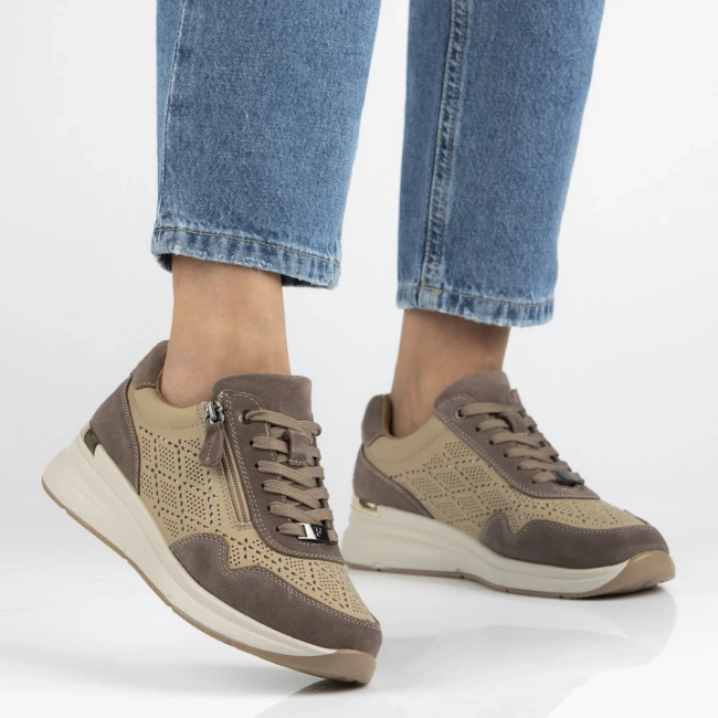 Leather sneakers Filippo DP7101/25 BE beige