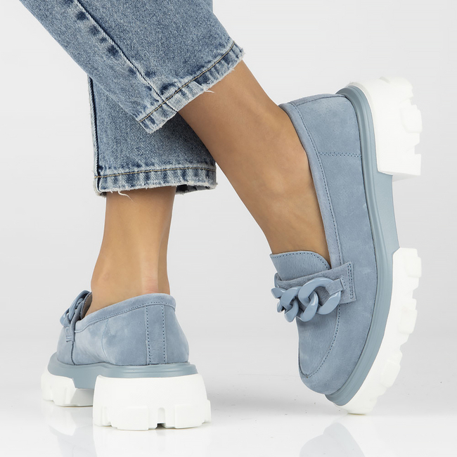 Leather shoes Filippo DP3718/23 BL blue