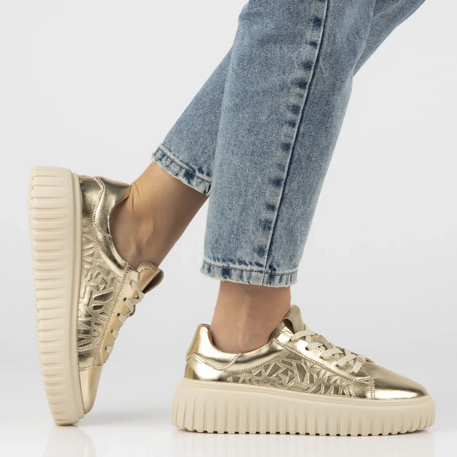 Skórzane sneakersy Filippo DP7001/25 GO złote